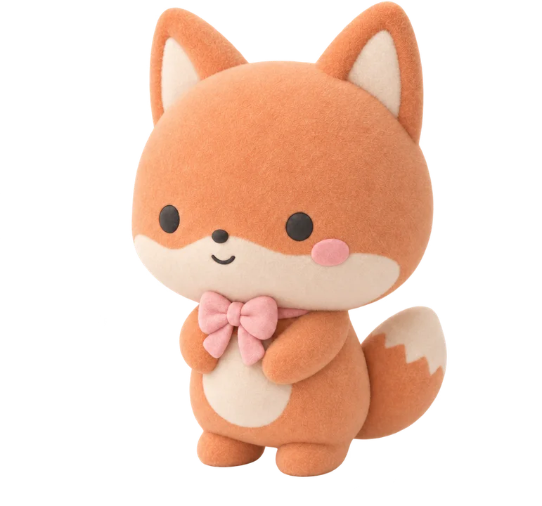 Clover, a fox, standing figure