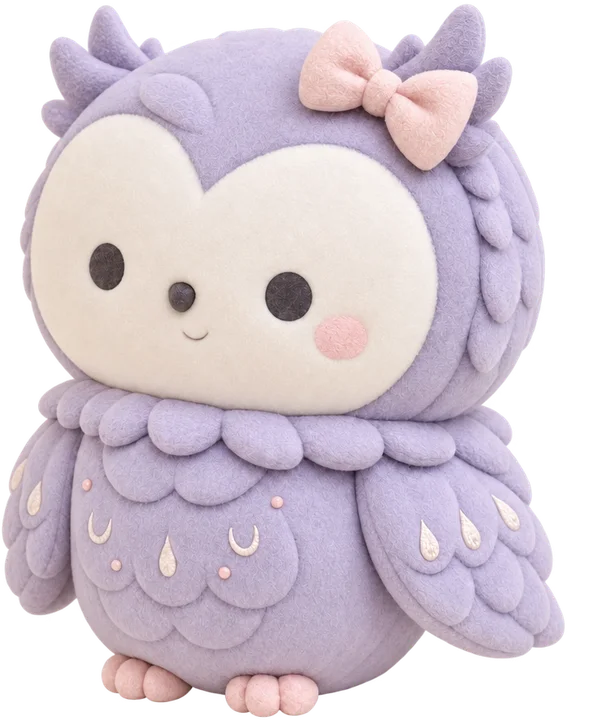 Luna, an owl, standing figure