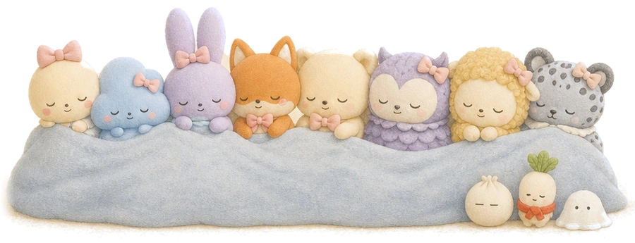 Everyone in SnowGlobe asleep in a row under one blanket